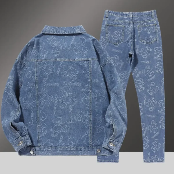 Men's Slim-Fit Denim Blazer - Image 2