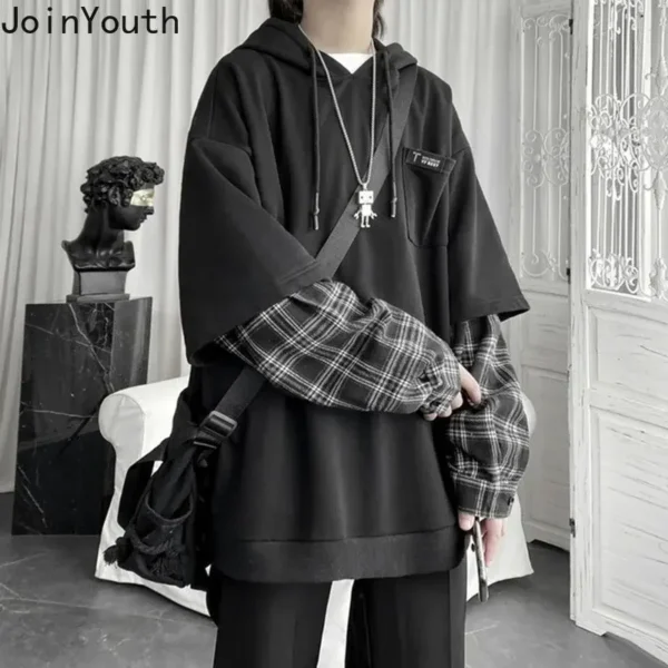 Women's Oversized  Plaid Hoodie