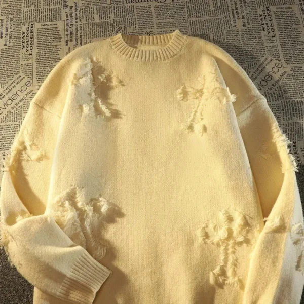 Retro Fringe Knit Sweater - Image 3