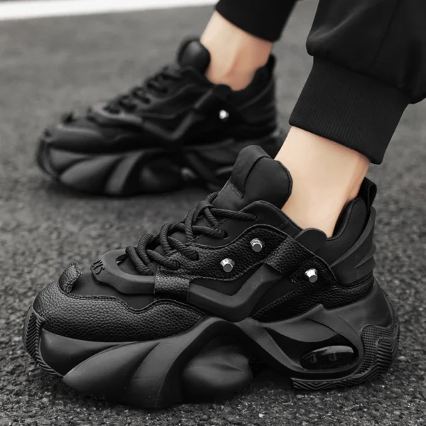 Men’s Luxury Black Platform Sneakers - Image 2