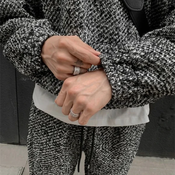 Retro Woolen Hoodie Suit - Image 6