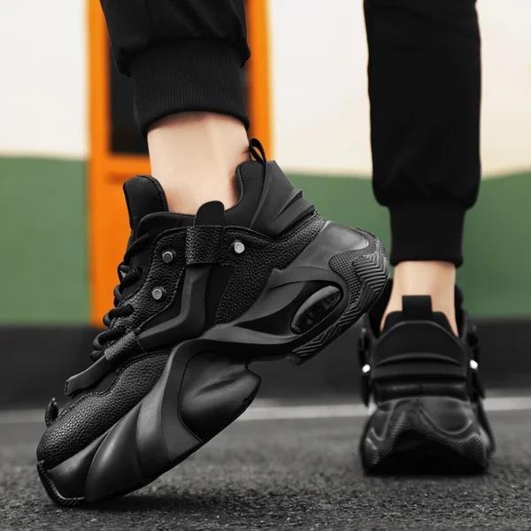 Men’s Luxury Black Platform Sneakers - Image 4