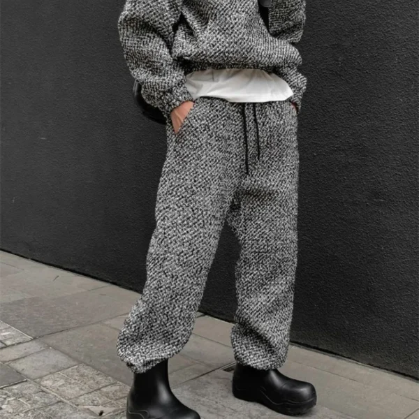 Retro Woolen Hoodie Suit - Image 2